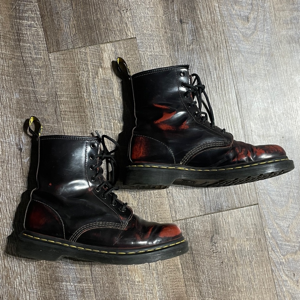 Dr. Martens Originals Cherry Arcadia Patent Leather Lace Up Boots - Picture 6 of 10